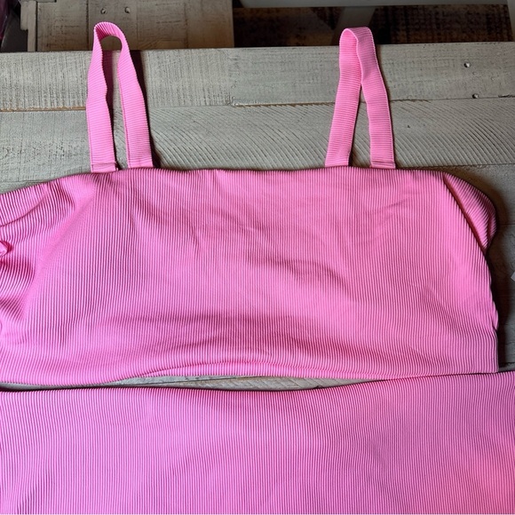 Old Navy Bikini 2 Pc Set 4XL Swimsuit Bathing Suit Pink Ribbed - Picture 3 of 15